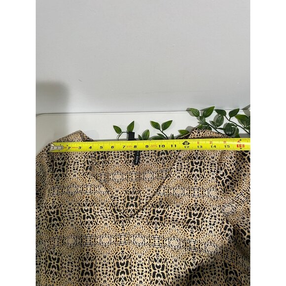 Mango Womens Leopard Print V-Neck Dress With 3/4 Sleeves Size M - Picture 7 of 9